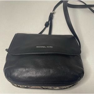 Michael Kors Black Leather Isabel Flap Small